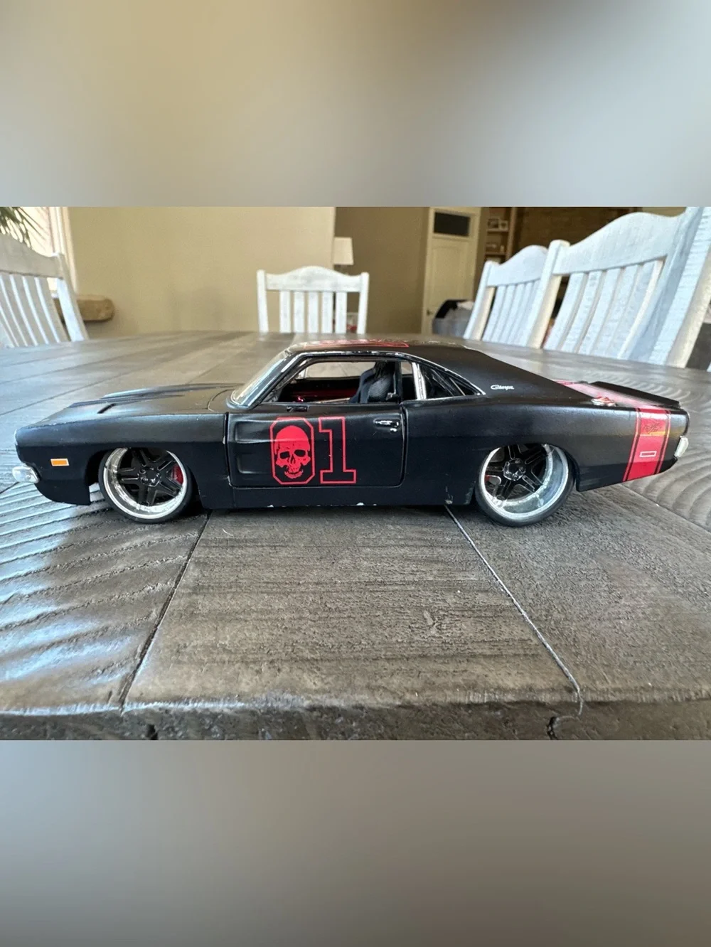 Dodge Charger Black/Red Die-Cast Muscle Car - Kids Toy Car